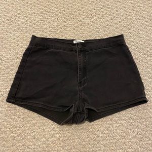 black jean shorts
